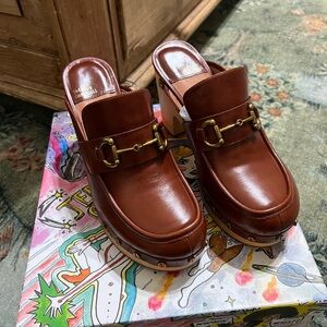Jeffrey Campbell Brown Leather clogs